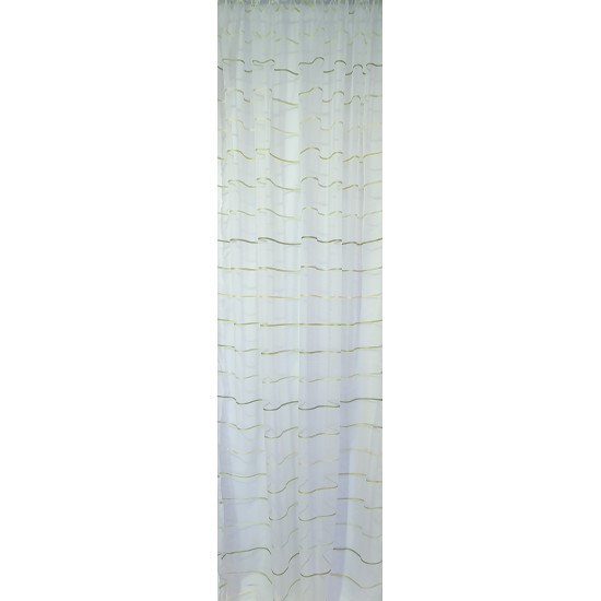 Перде BLOOM прозрачно крем, зелени хориз. ивици 145/250