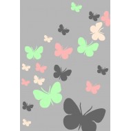 Килим Jazzy 08021 сив пеперуди